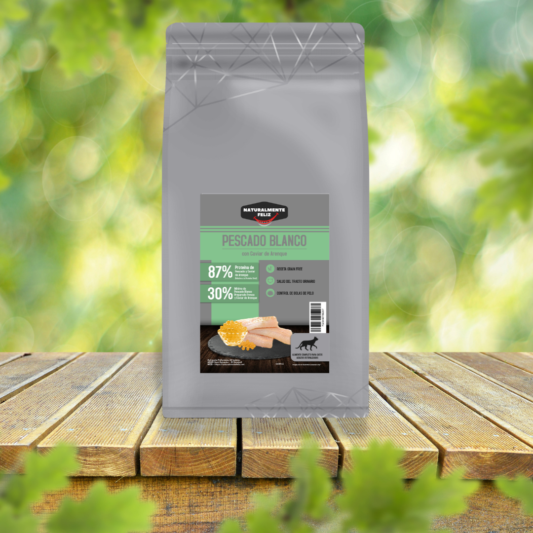 Pienso Natural para gato Pescado Blanco con caviar de arenque Bolsa zip