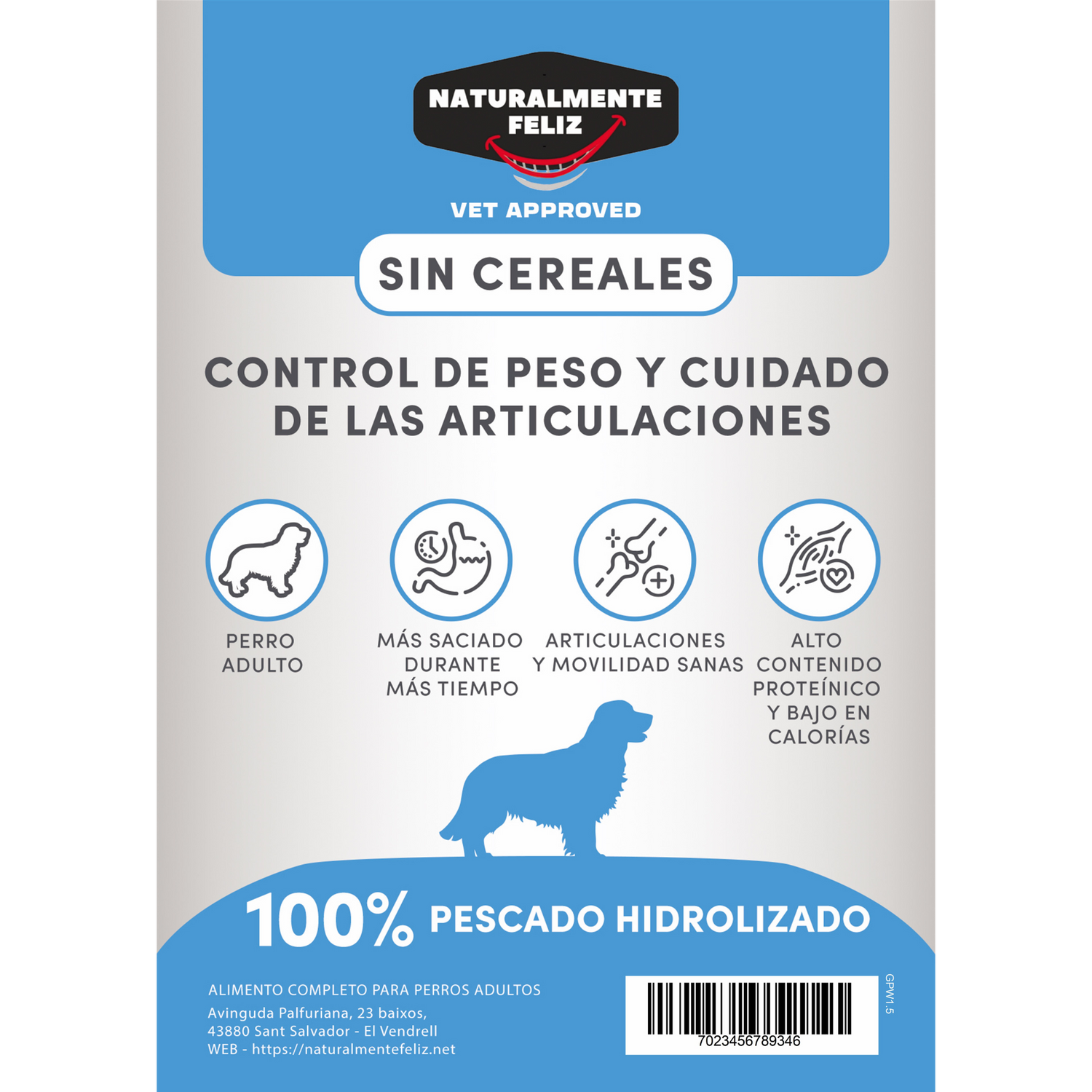 Pienso Natural para el cuidado de las articulaciones y control de peso perros todos los tamaños