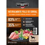 Pienso Natural Grain Free para perro mediano grande Pollo de corral con jengibre, granada, col rizada, alcachofa y arándano