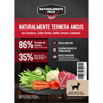 Pienso natural grain free perro mediano pequeño Ternera Angus con zanahoria, judías verdes, coliflor tomate y calabacín Naturalmente Feliz