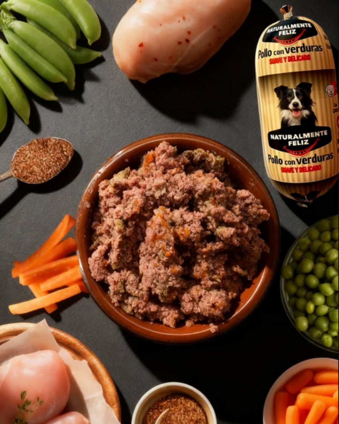 Menú de Pollo fresco con verduras